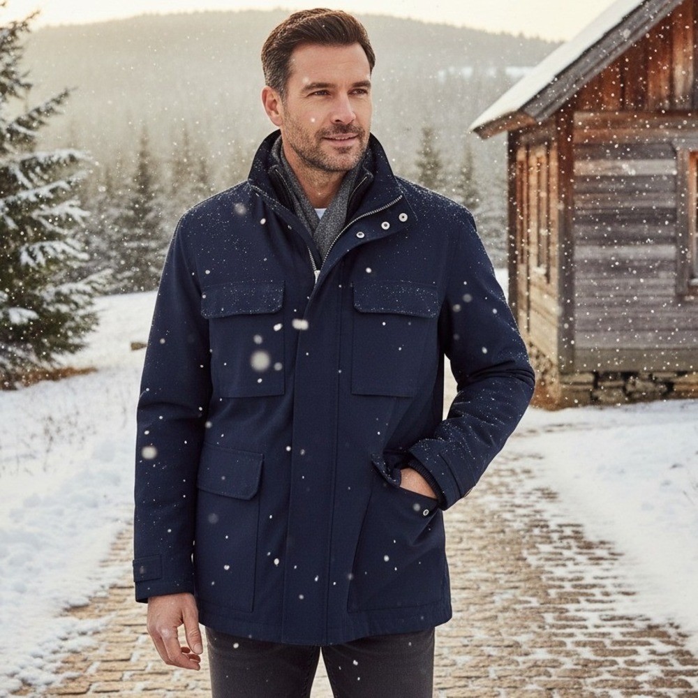 MP Massimo‎ PIOMBO Mens Navy Blue Canvas Field Jacket XLarge NWT $195 - Picture 4 of 11